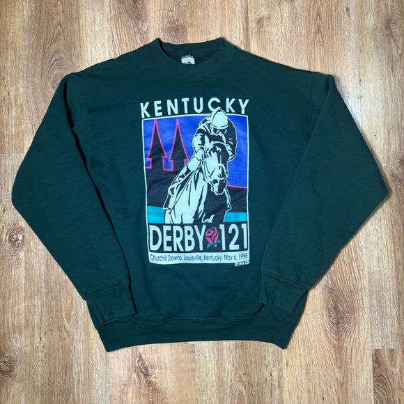 Fruit of the Loom Other - Vintage 1995 Kentucky Derby 121 Green Graphic Crewneck Sweatshirt